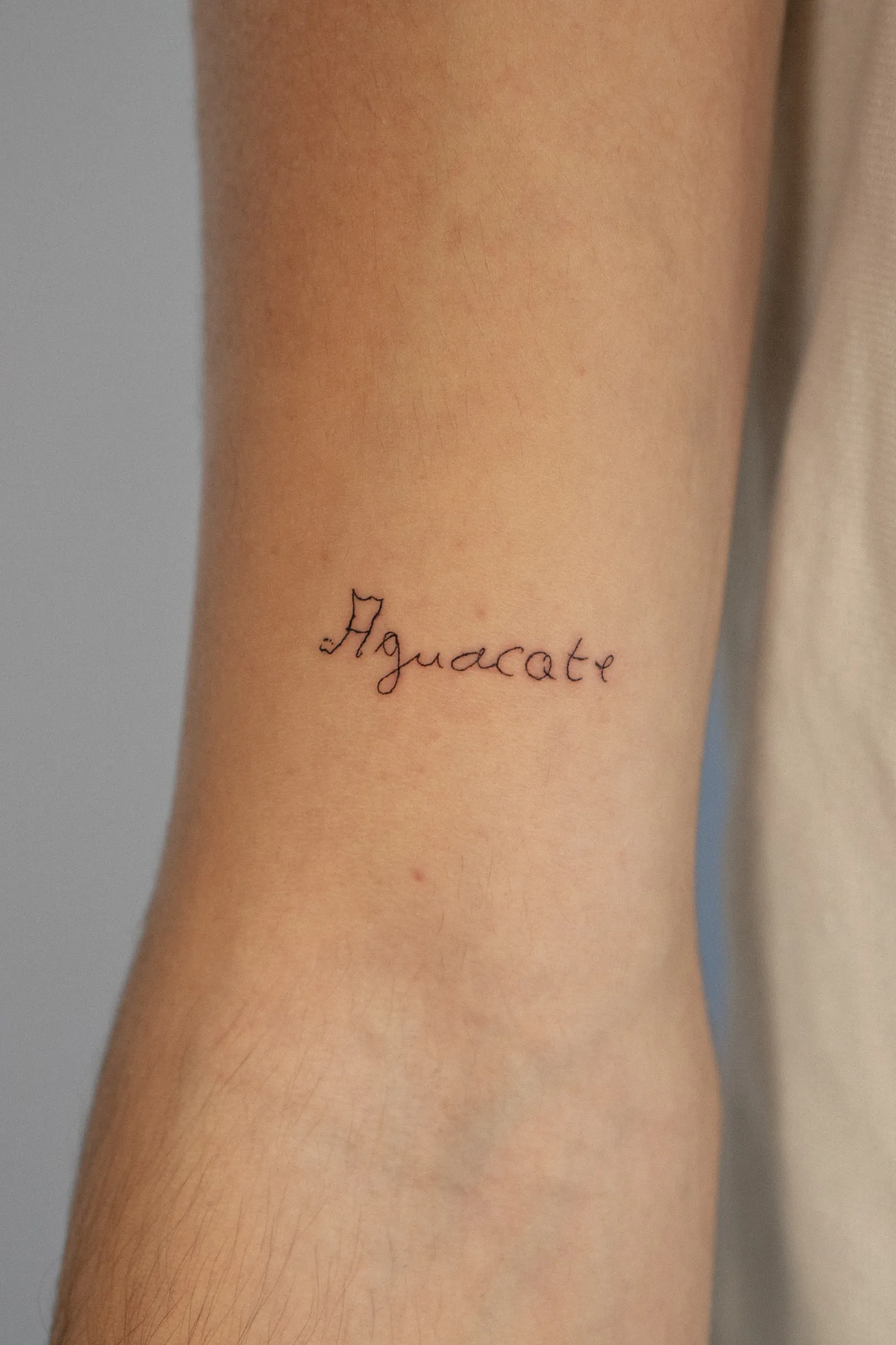 tatuaje fine line objeto cotidiano aguacate Maflex Santander